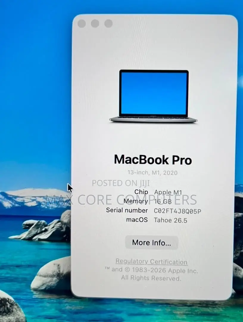 Laptop Apple MacBook Pro 2020 16GB Apple M1 SSD 512GB