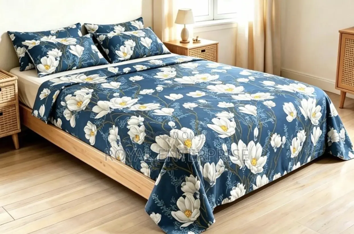 King Size Flat Sheet Combo - 2 Flat Bedsheets With 4 Pillow Covers