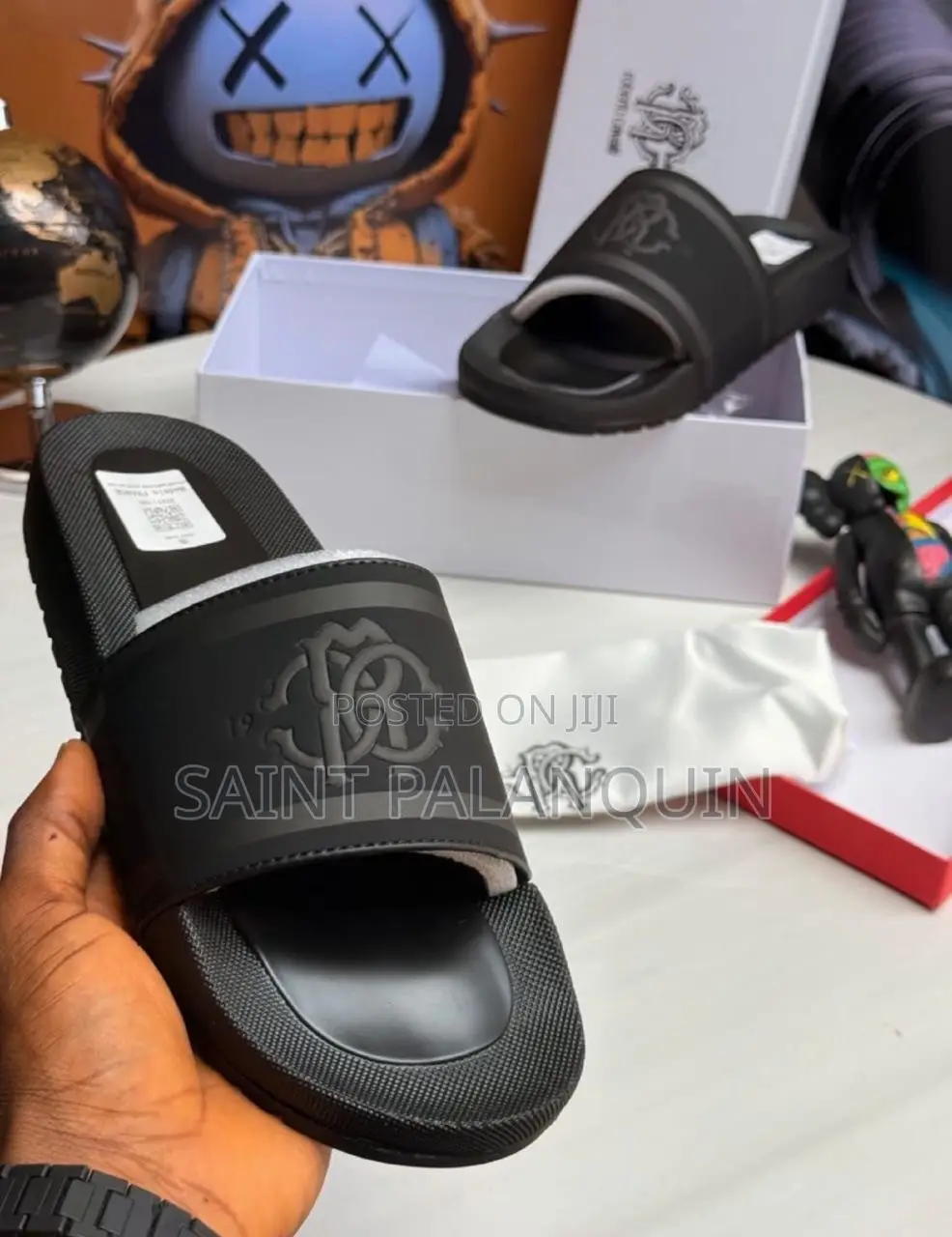 These Are Black Roberto Cavalli Slide Sandals