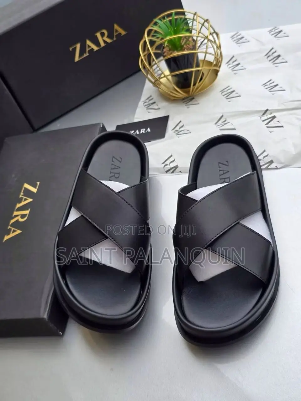 These Are Black Zara Cross-Strap Sandals
