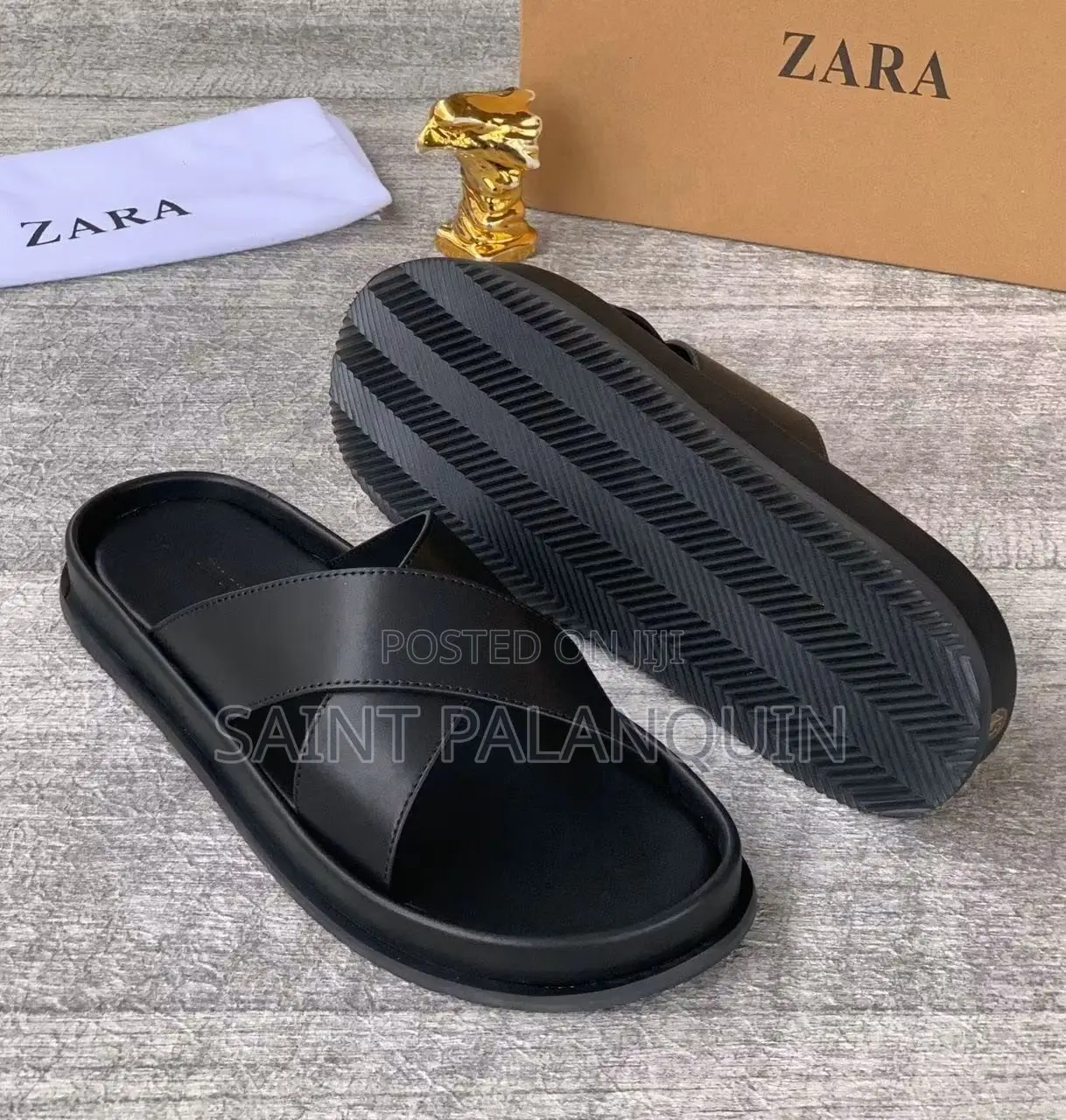 These Are Black Zara Cross-Strap Sandals