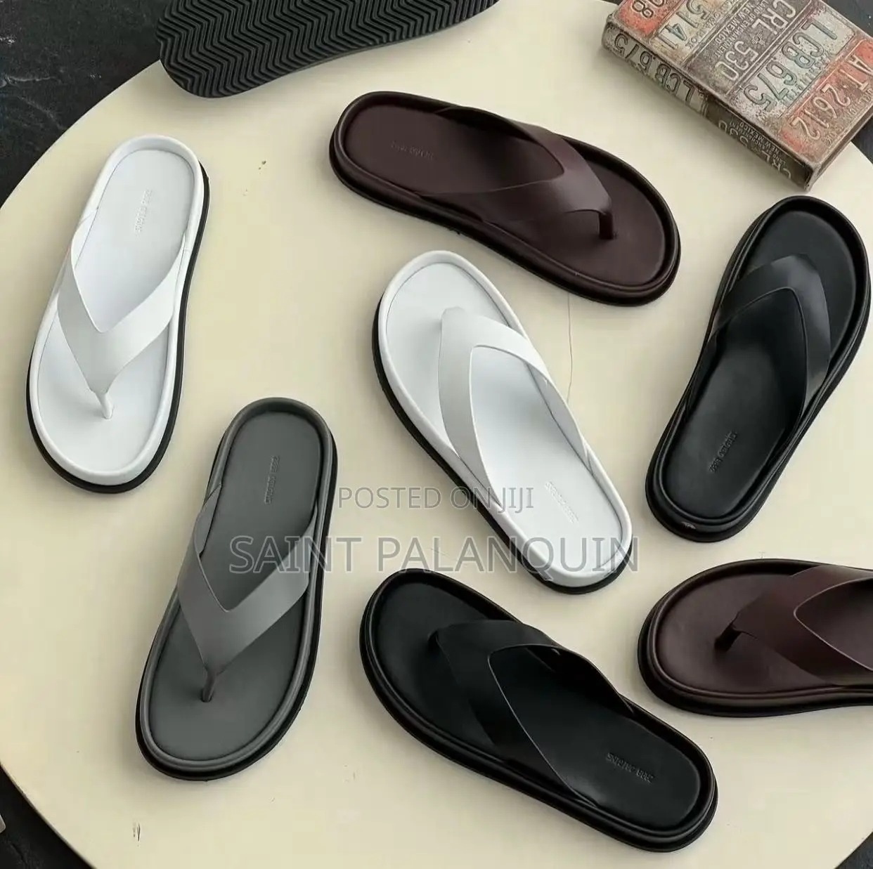 Minimalist Thick-Soled Thong Sandals in a Variety of Neutral Colors
