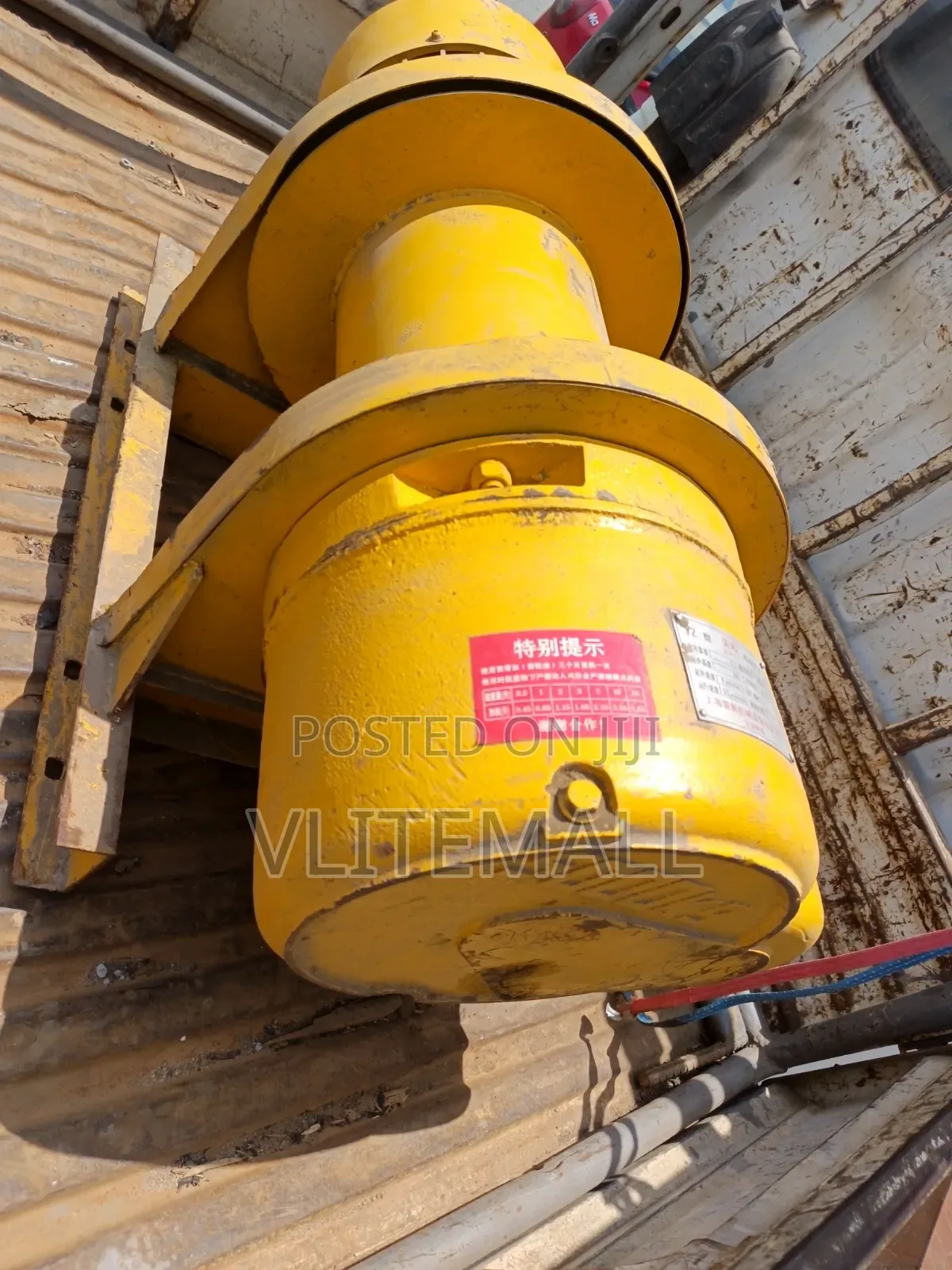Heavy-Duty Yellow Electric Winch or Hoist Motor