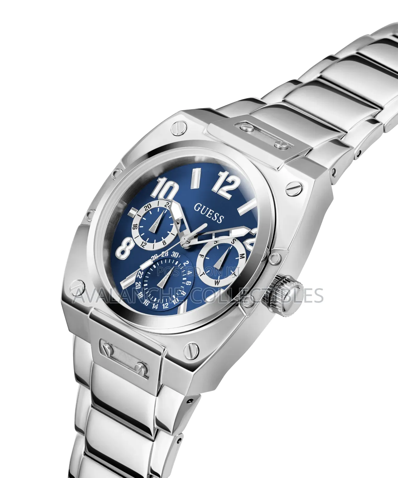 Guess Prodigy Multifunctional Gents Silver Tone Watch 42mm Case Size