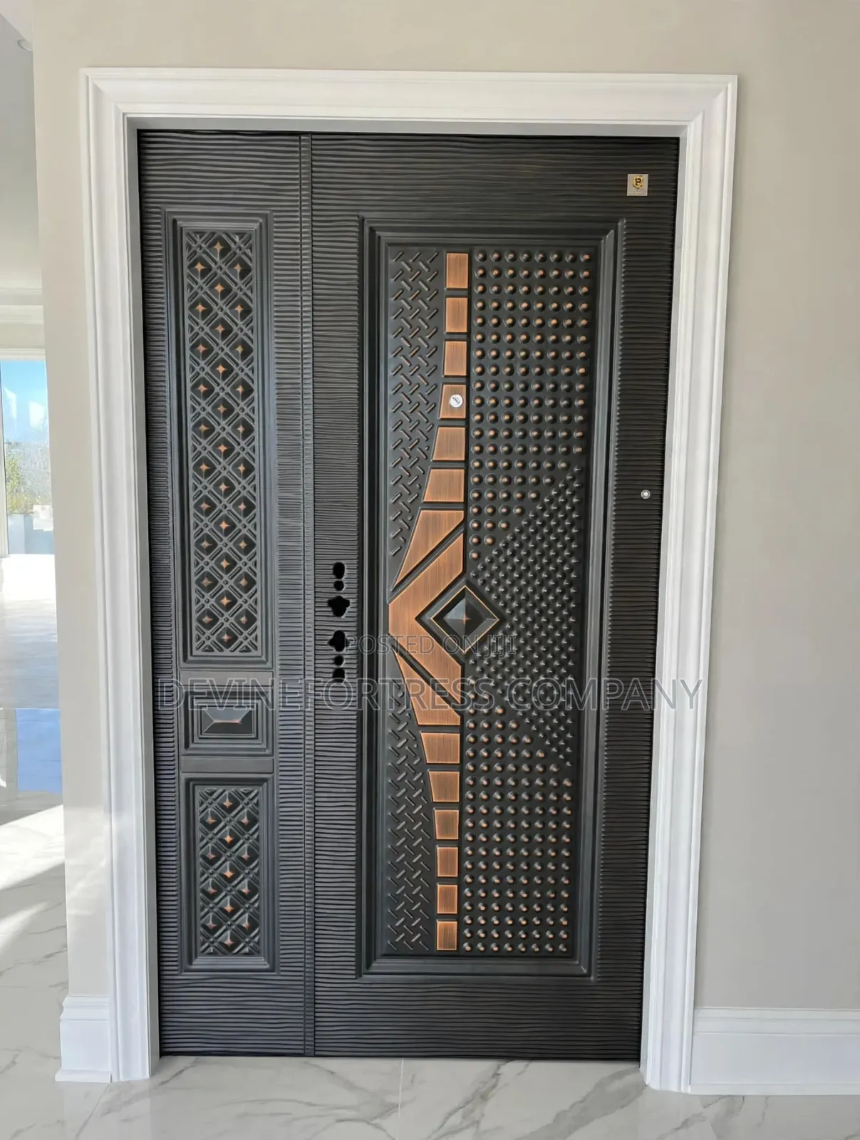 Quality Black and Gold Color Anti Rust Security Doors 11⁄2