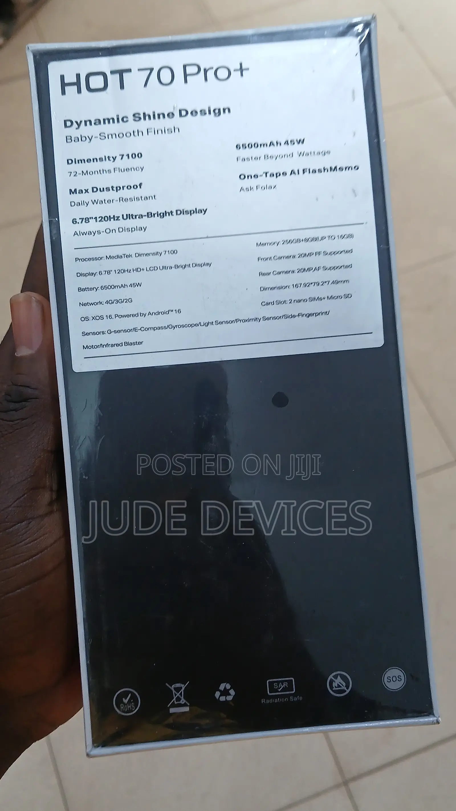 New Infinix Hot 70 Pro 5G+ 256 GB Blue