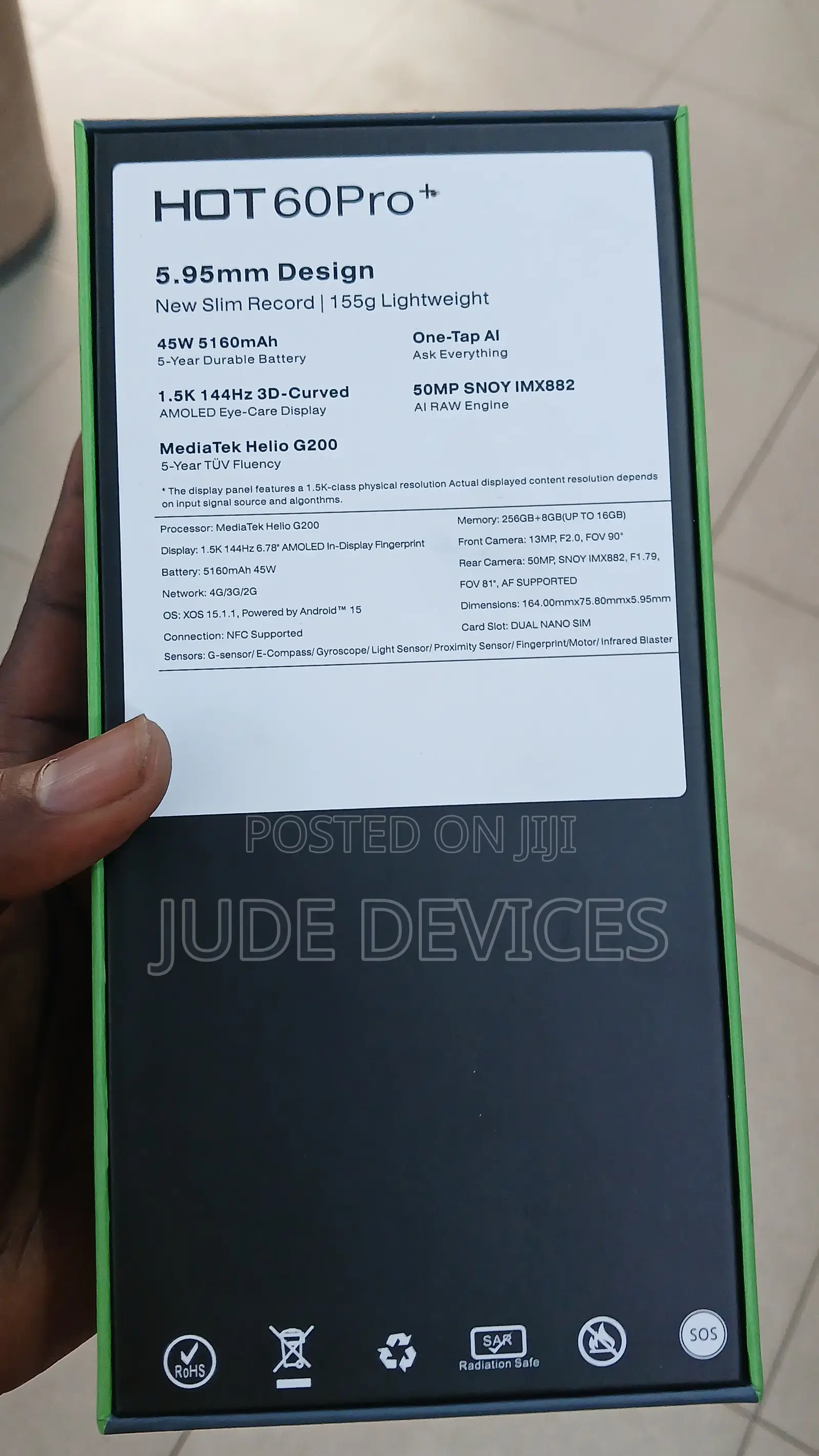 New Infinix Hot 60 Pro+ 256 GB Graphite