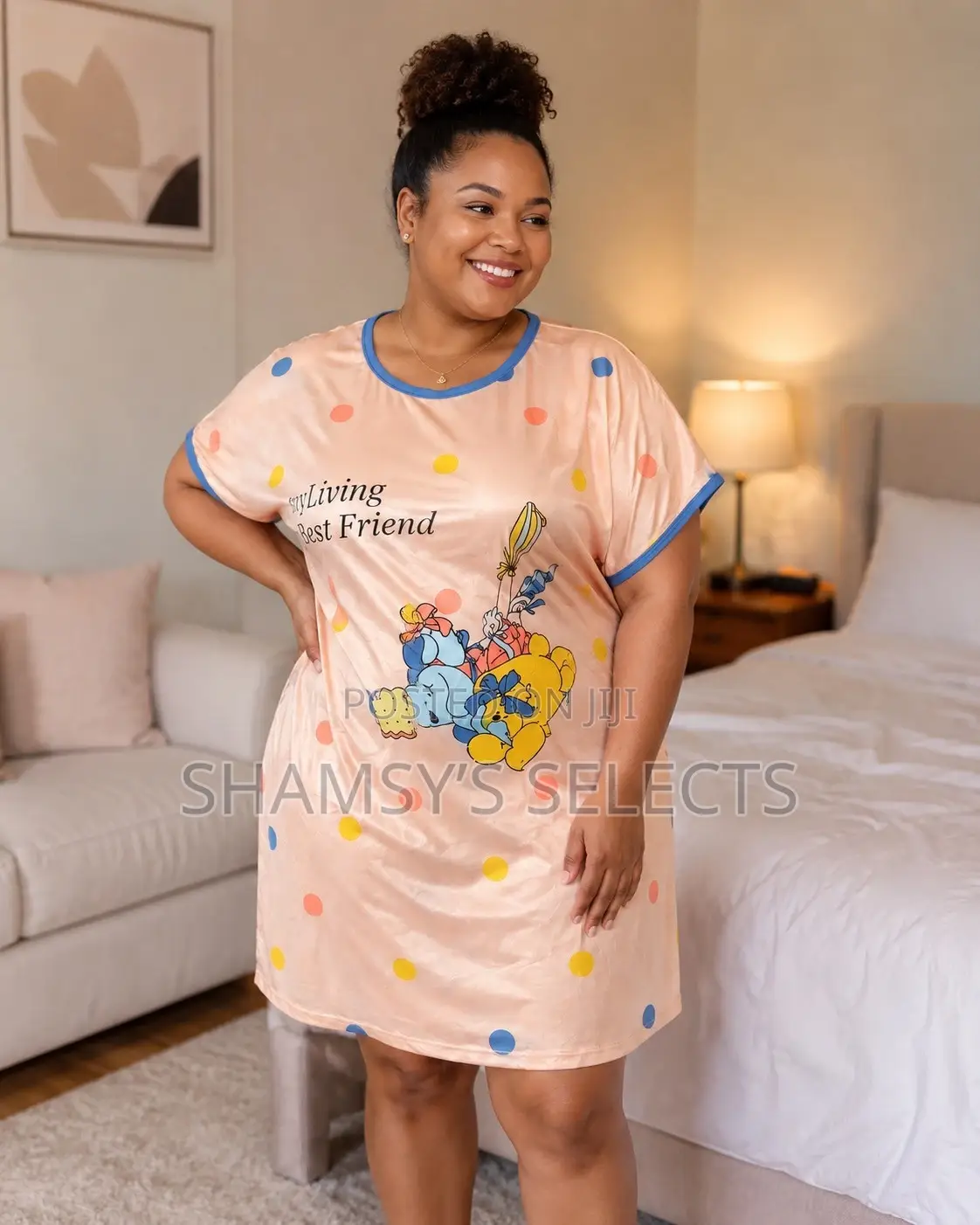 Ladies Polycotton Nightdress: Knee-Length Sleepwear