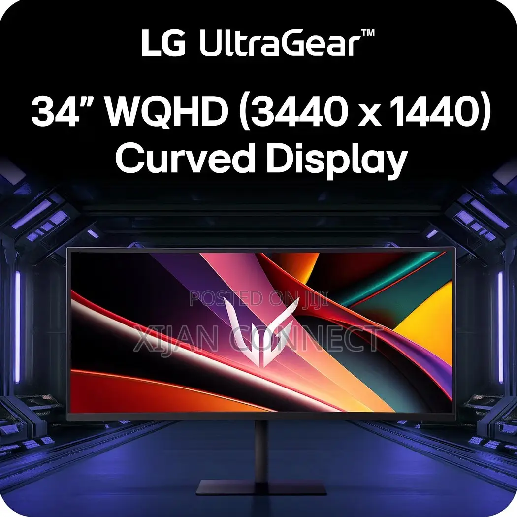 LG 34” UltraGear Curved Gaming Monitor, 240Hz, With Built-in Speaker.