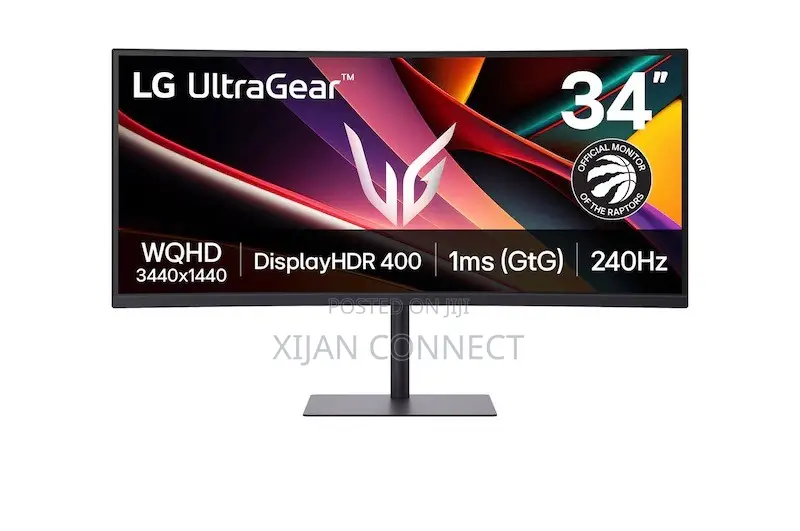 LG 34” UltraGear Curved Gaming Monitor, 240Hz, With Built-in Speaker.