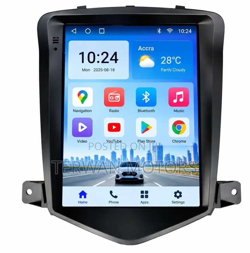 Tesla-Style Android Screen for Chevrolet Cruze 2009 to 2014