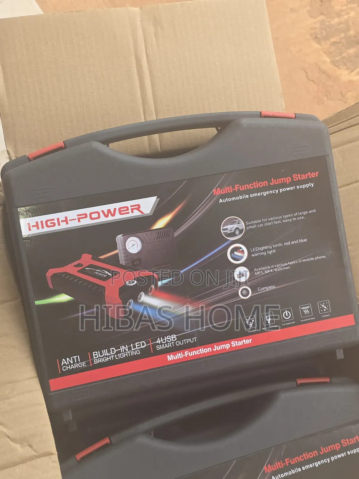 High Power Multi-Function Jump Starter Anti Charge Build in LED 4USB