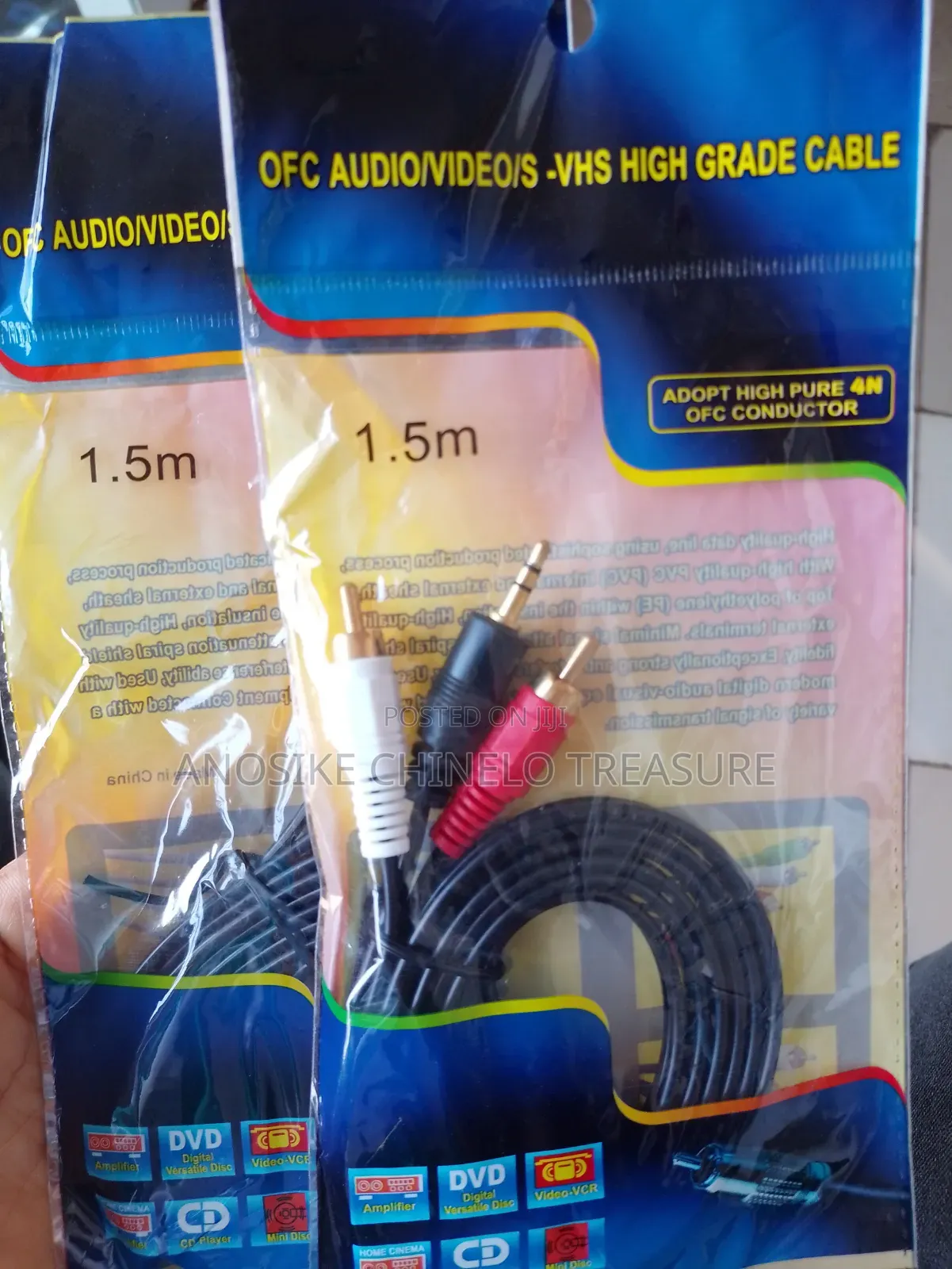 3.5mm to 3 RCA AV Cable – Audio Video Cable