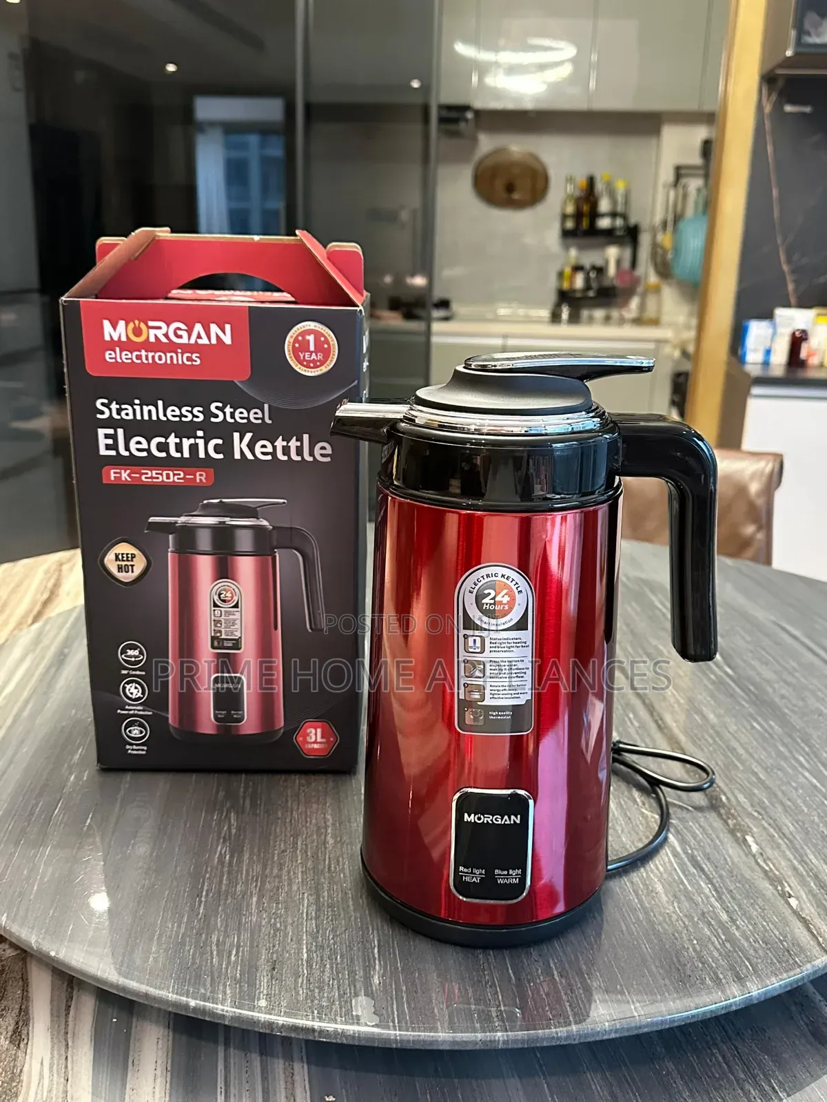 Morgan 3L Stainless Steel Electric Kettle
