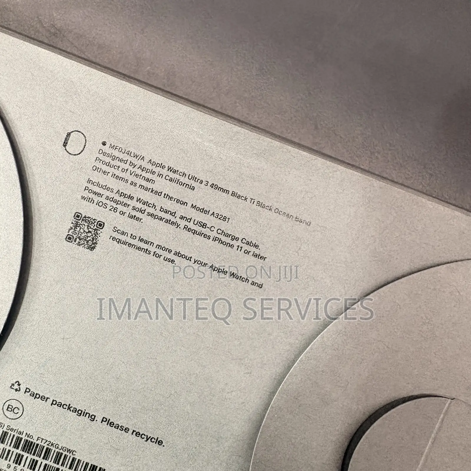Brand New Apple Watch Ultra 3 Black Titanium