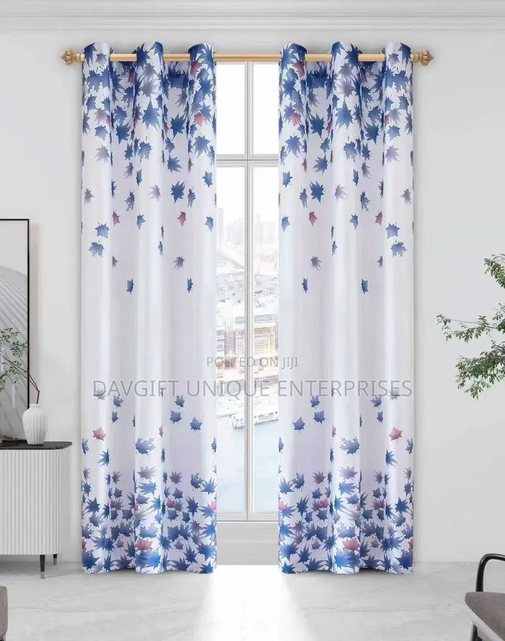 Beautiful 3D Design 2pcs Curtains