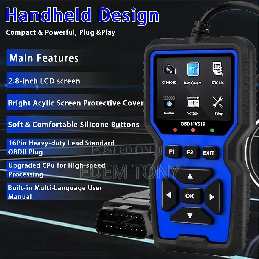 V519 OBD II Car Scanner, Diagnostic Error Finder,Fault Code Detection