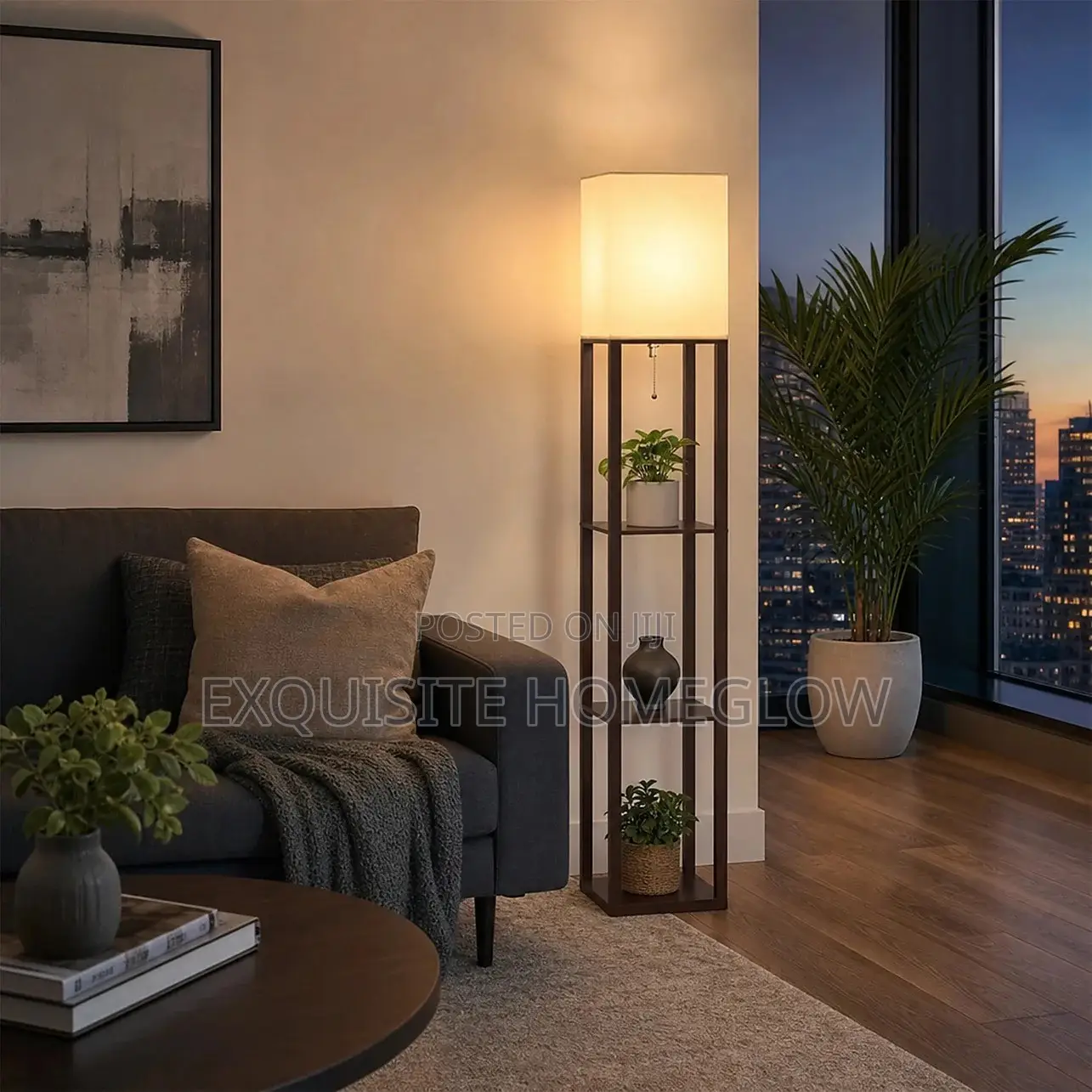 Shelf Floor Lamp + Free E27 Bulbs in Stock