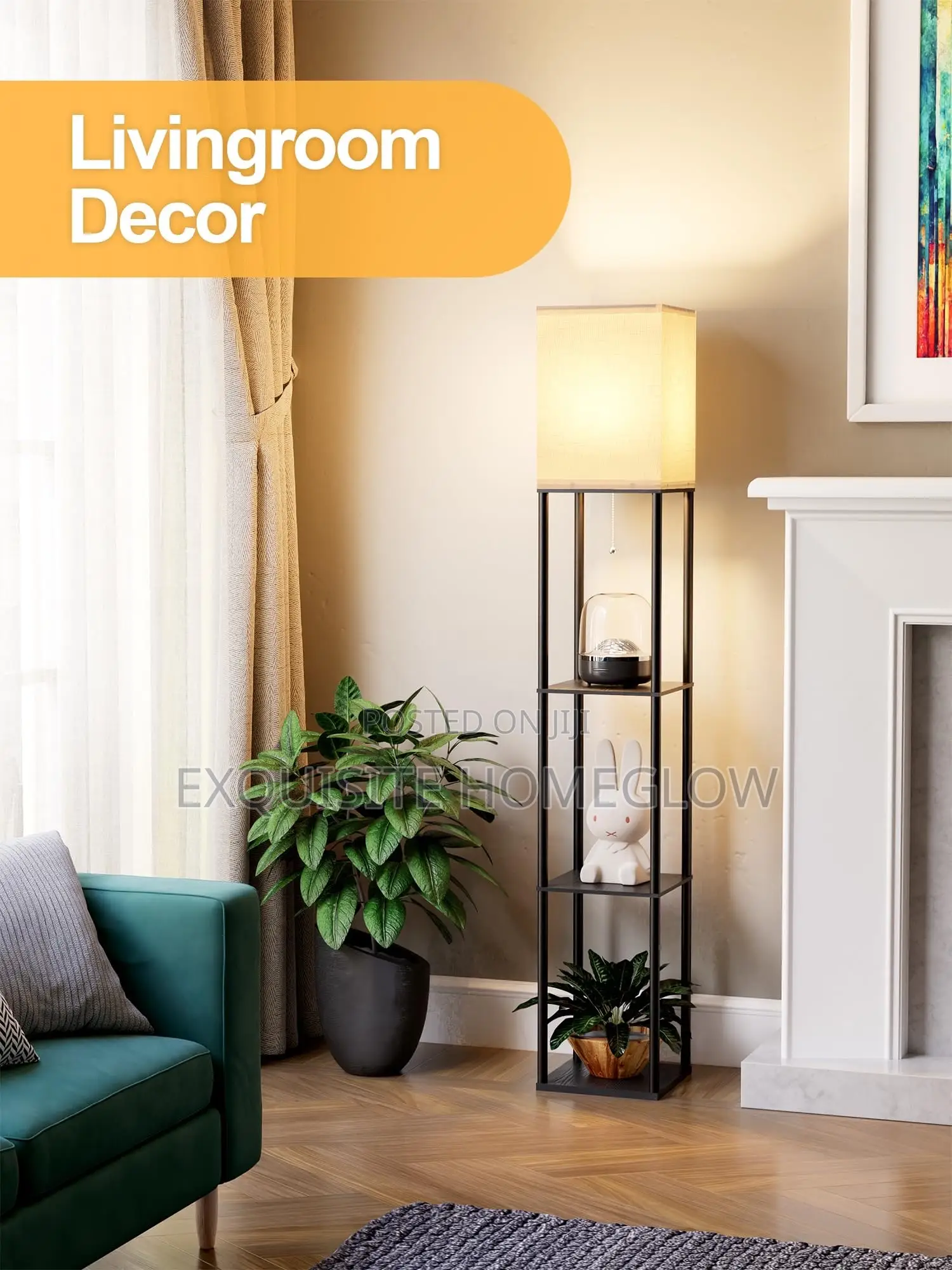Shelf Floor Lamp + Free E27 Bulbs in Stock