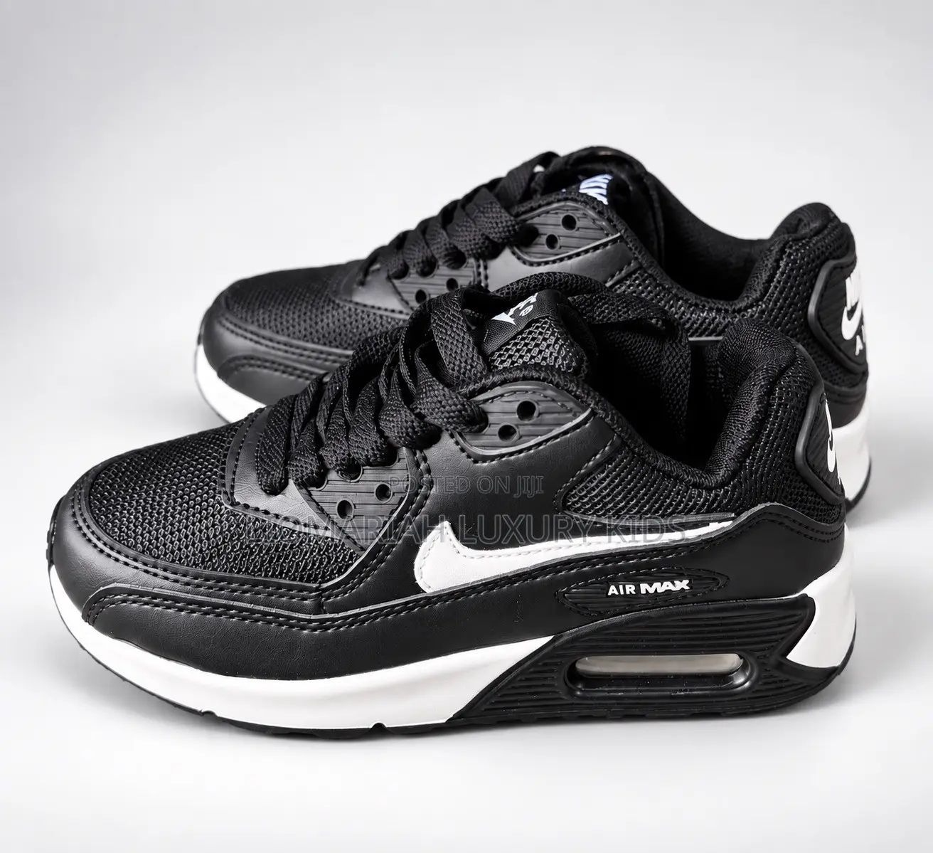 Kids Black White Air Max Sneakers