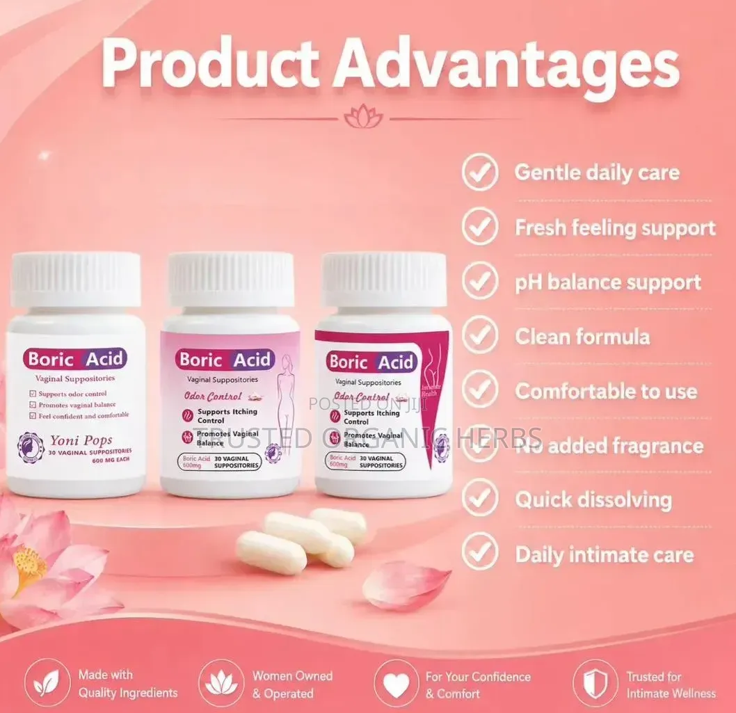 Boric Acid Vaginal Suppositories - Odor Control