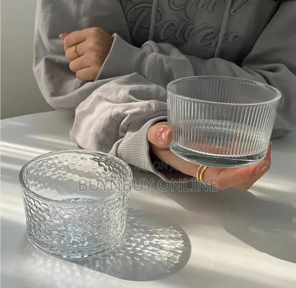 3 PCS 200ml Hammered Dessert Ramekins Glass Bowl