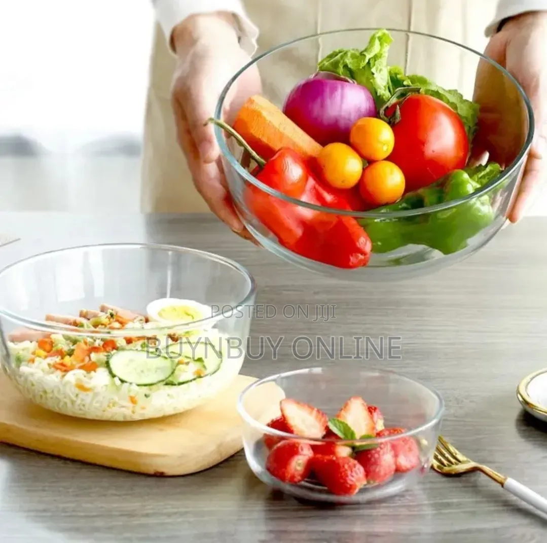 3 PCS Food Glass Bowl Set