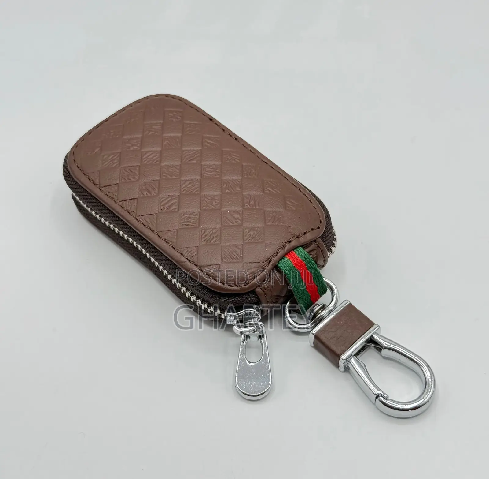 Premium Leather Key Fob Cover With Clip - No Brand