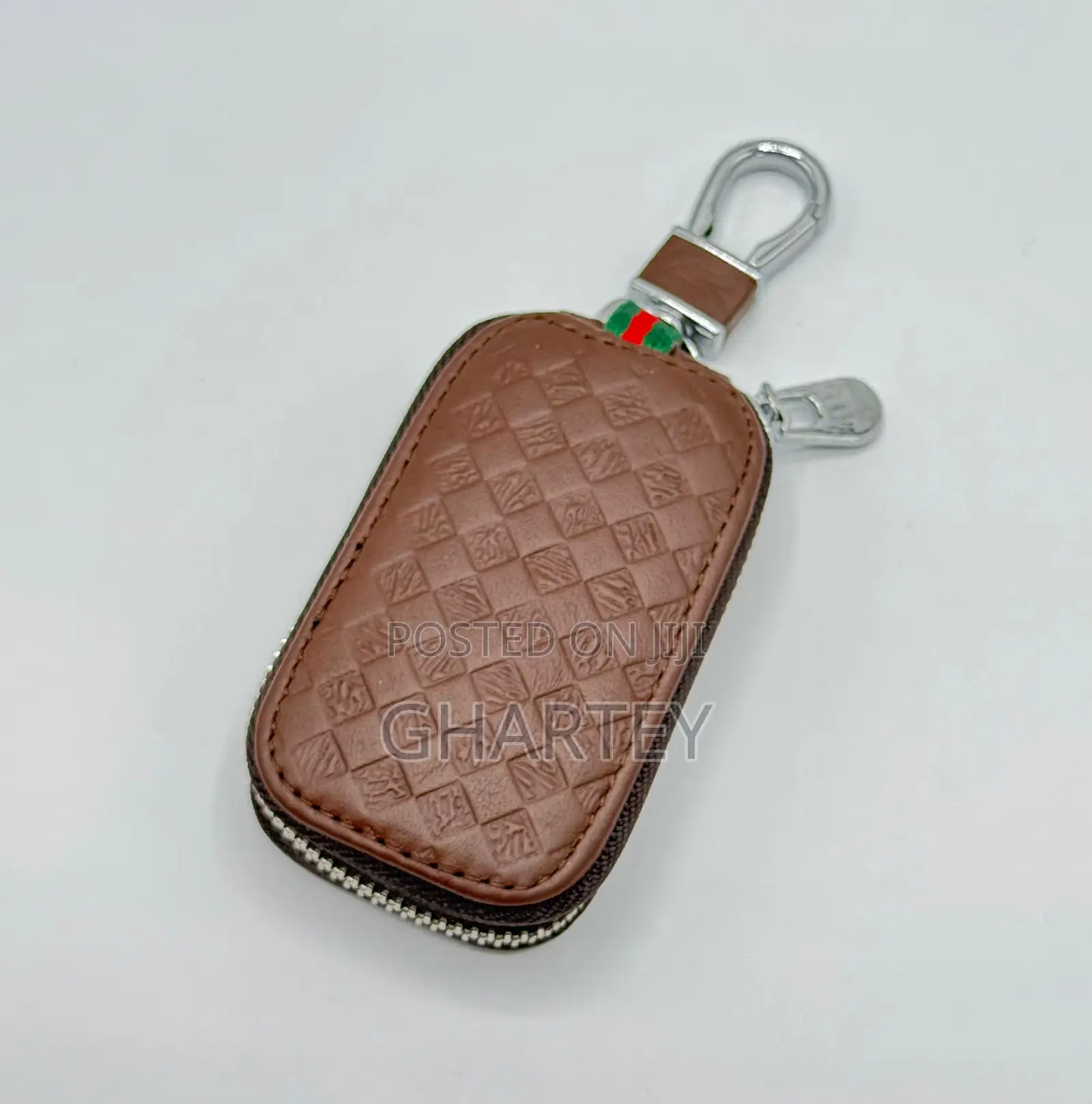 Premium Leather Key Fob Cover With Clip - No Brand