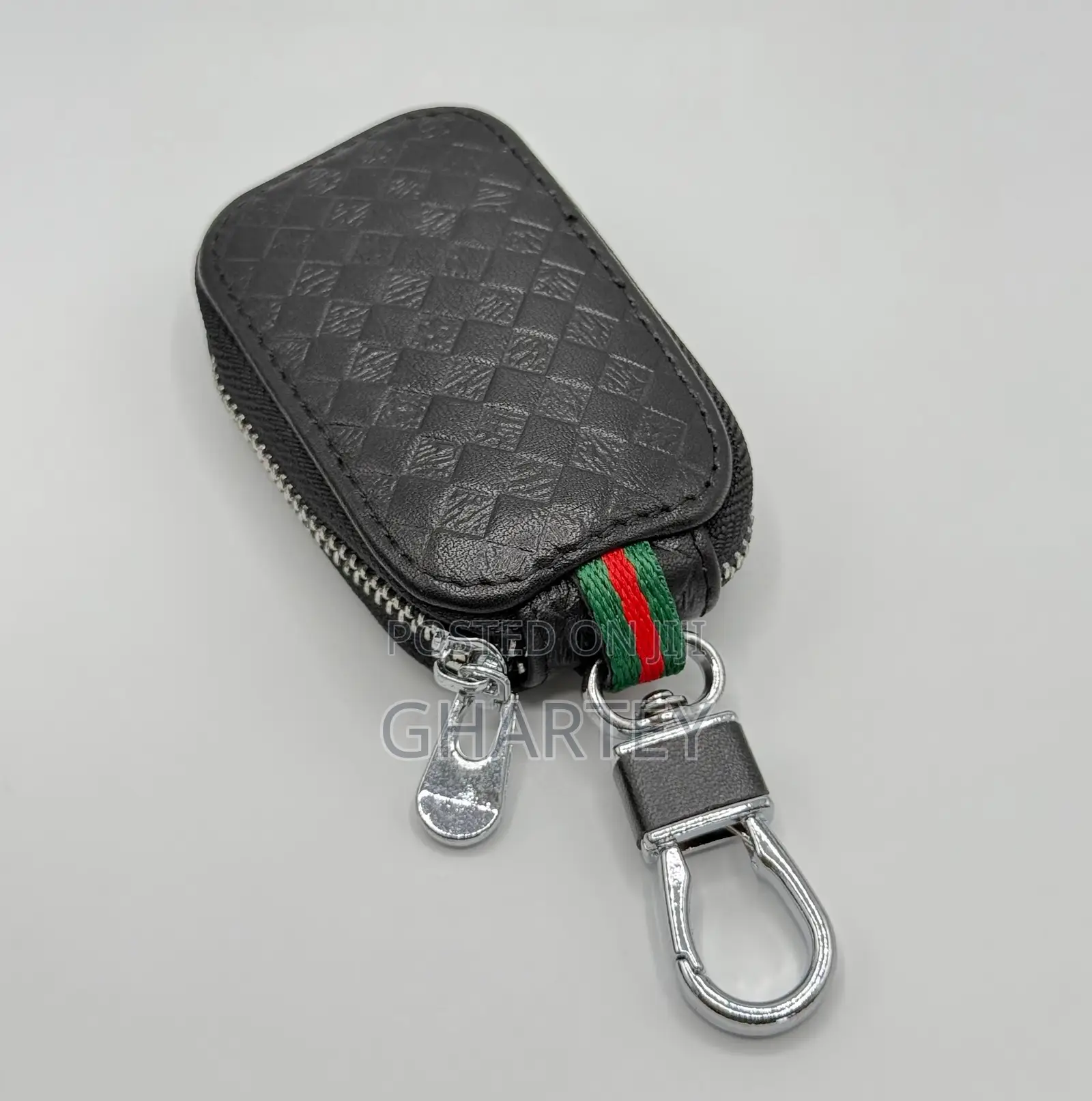 Premium Leather Key Fob Cover With Clip - No Brand