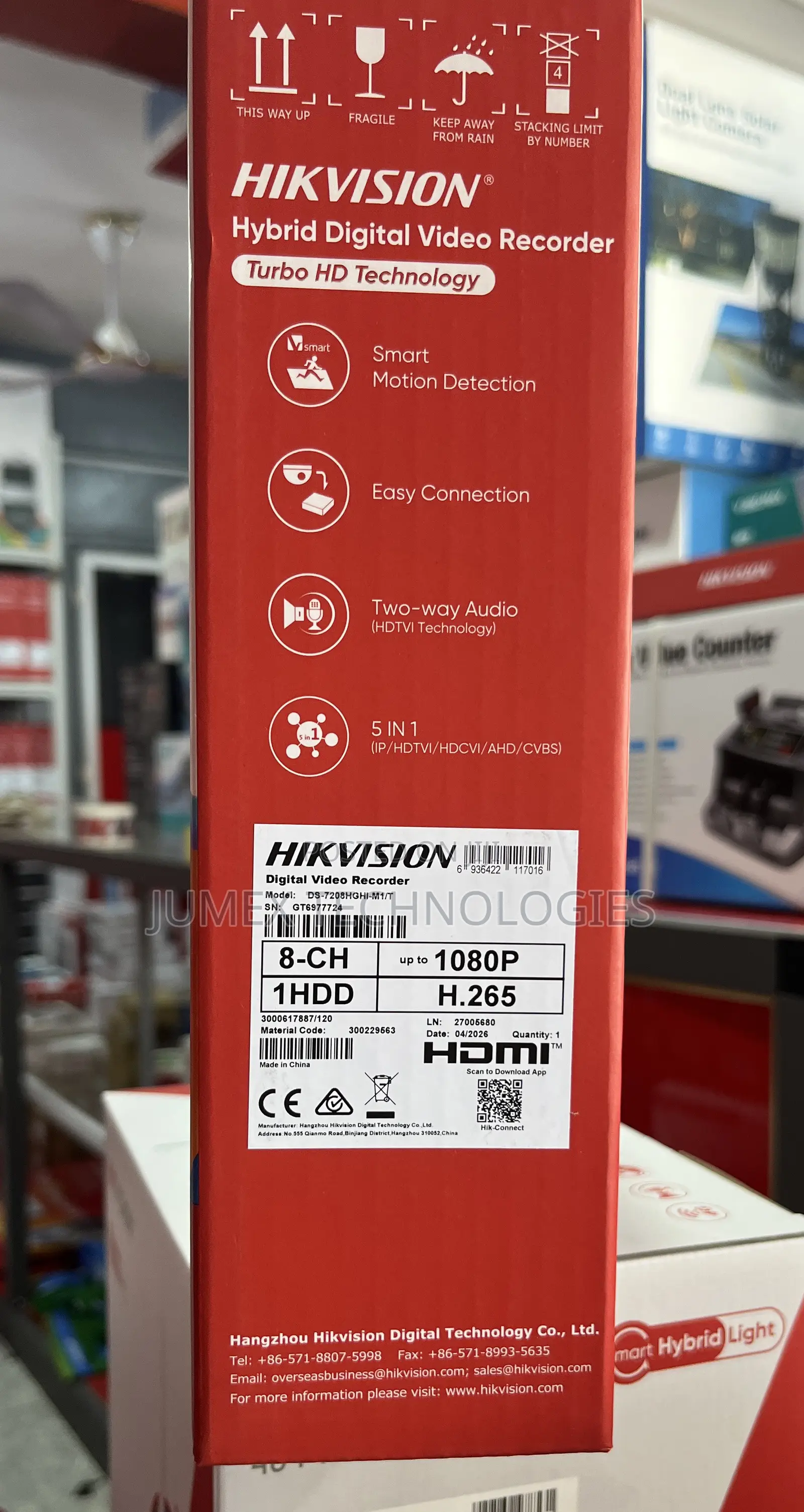 Hikvision 8ch DVR 2way Audio Support Hybrid 5 in 1 Ds-6208hghi-M1/T