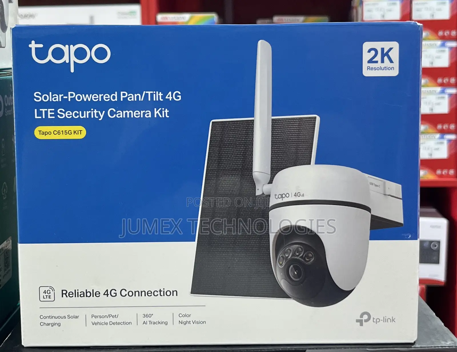 Tapo C615g Kit Solar-Powered Pan/Tilt 4g Lte Security Camera Kit Sim