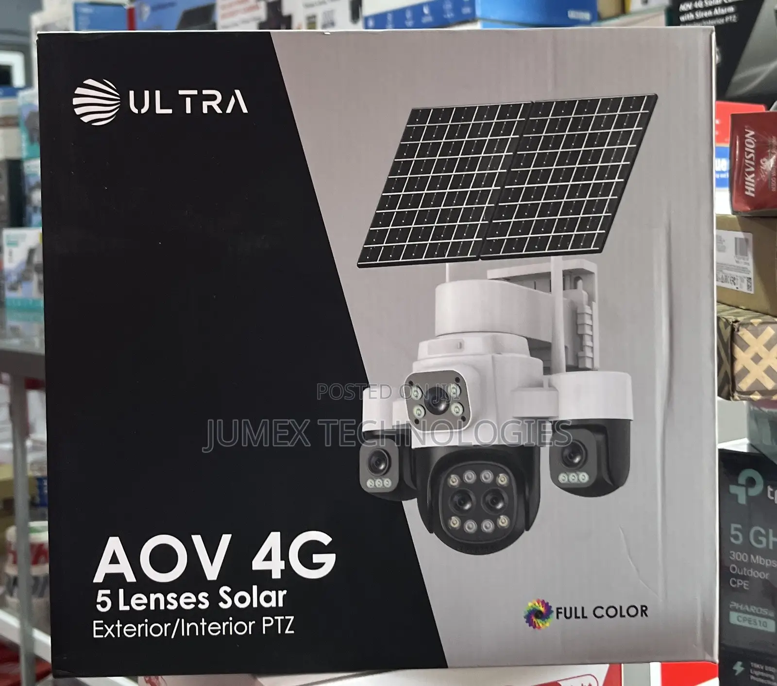 5lens Solar Canera Ultra Aov 4g Exterior / Interior PTZ Camera 4g Sim