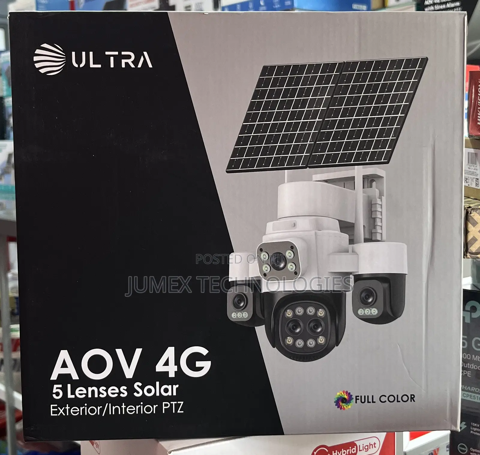 5lens Solar Canera Ultra Aov 4g Exterior / Interior PTZ Camera 4g Sim