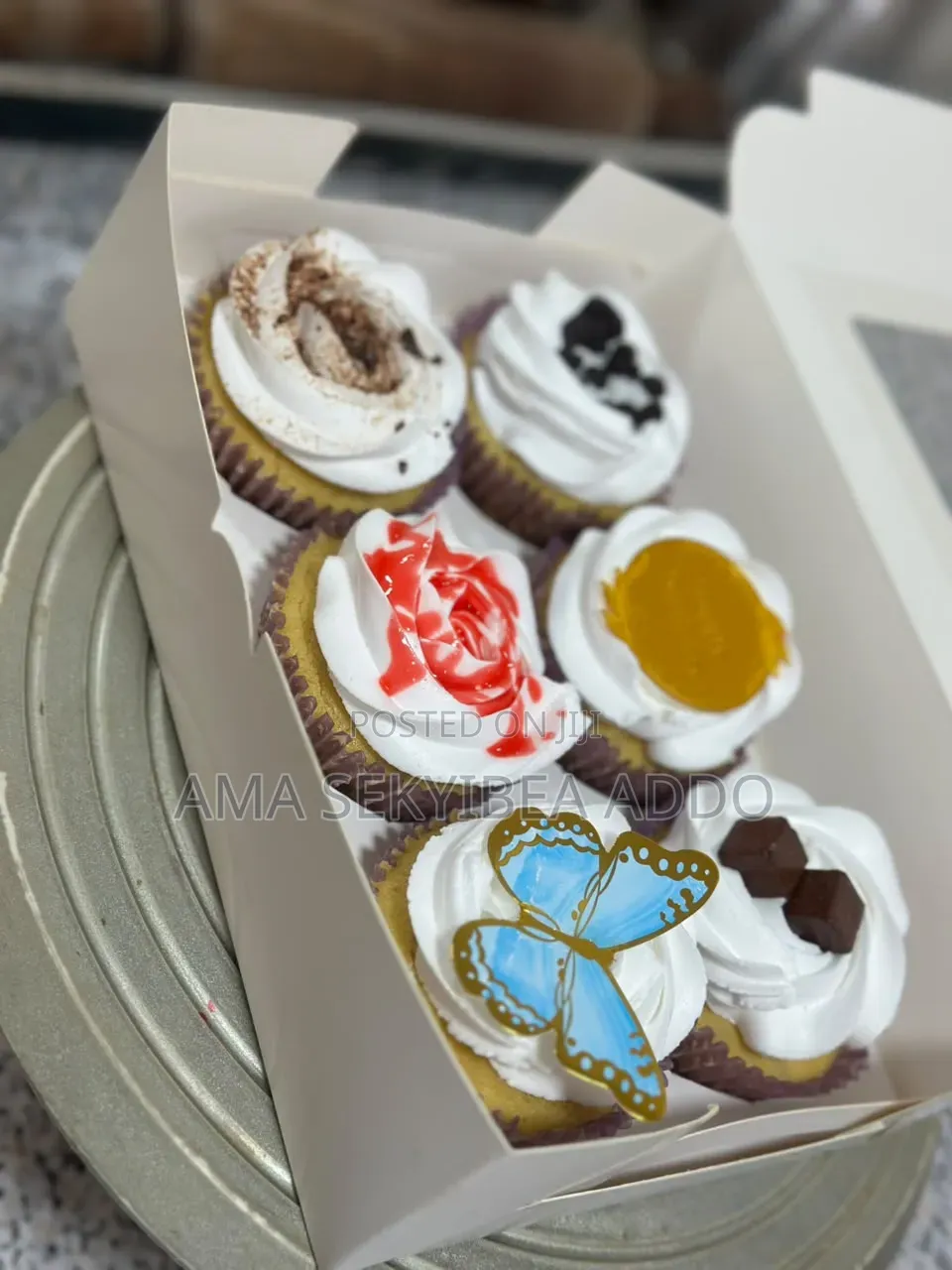 Six Decorated Cupcakes