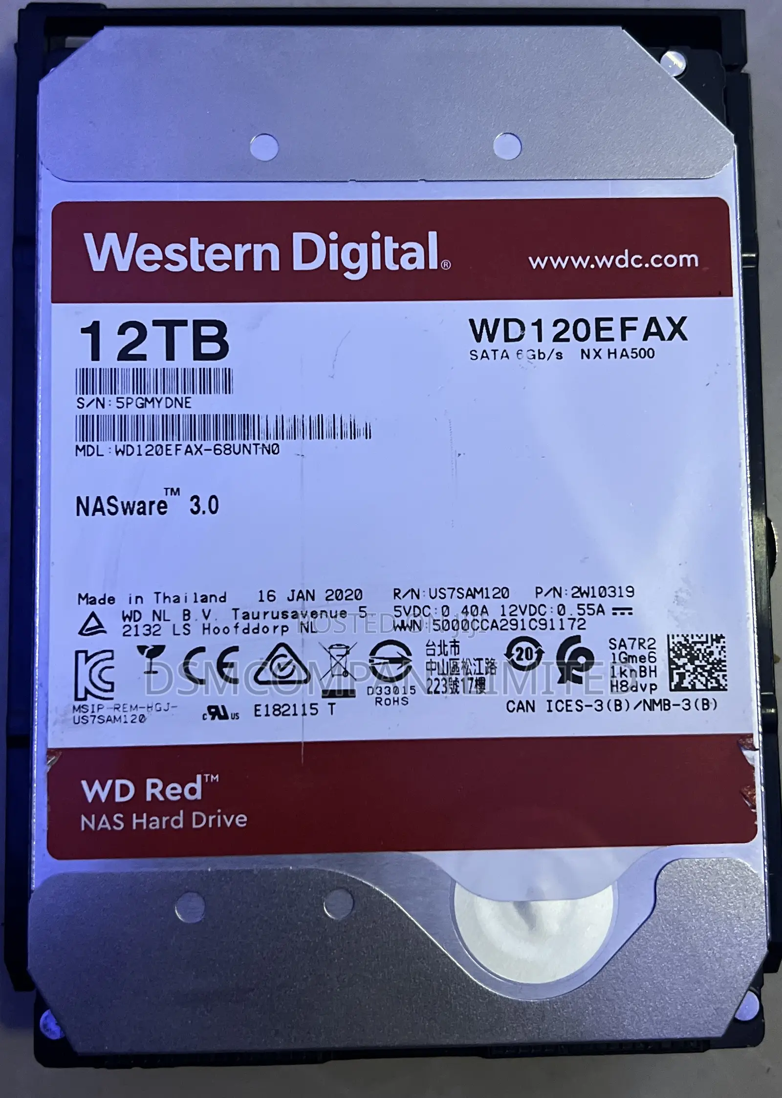 12TB Western Digital HDD NAS Drive