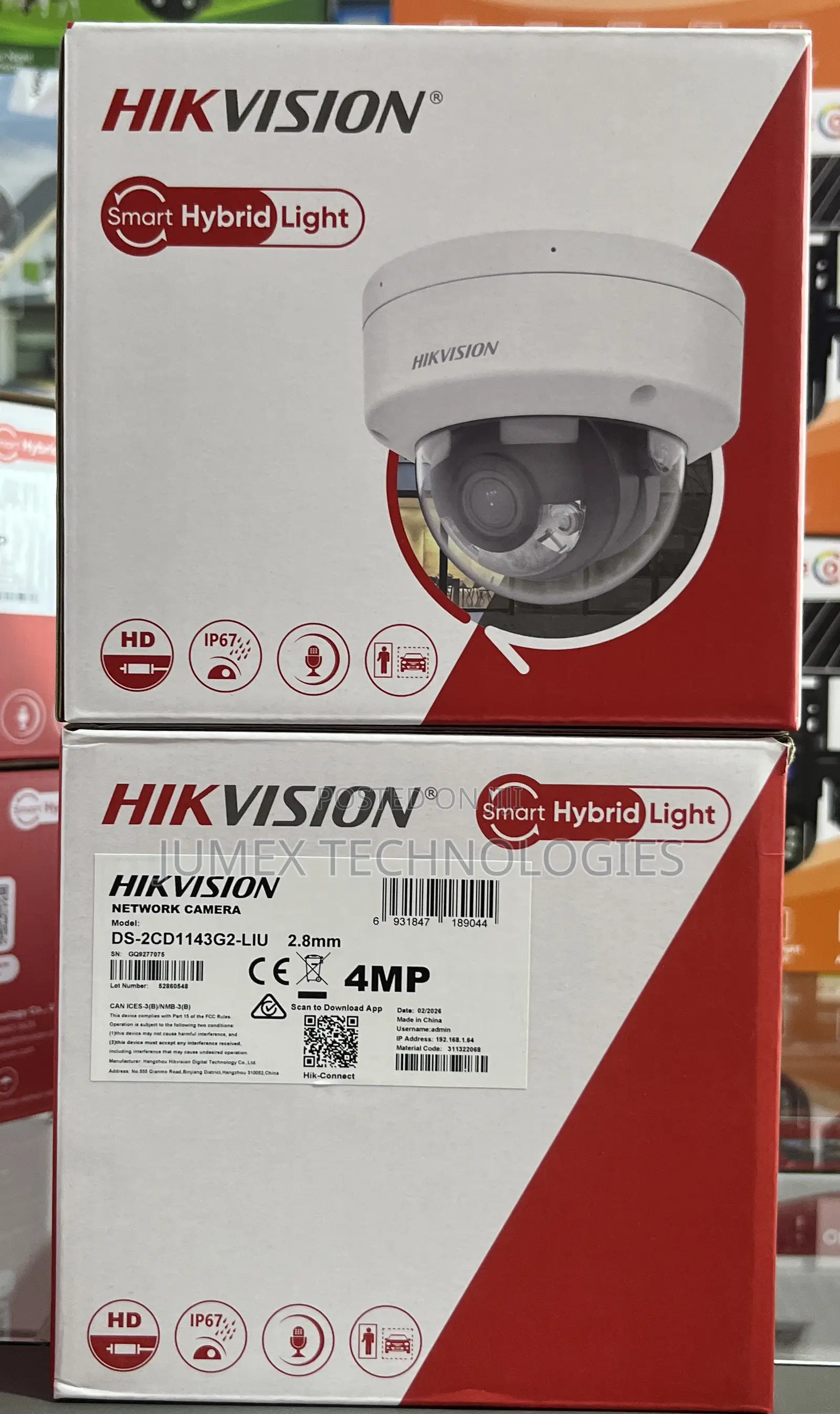 Hikvision 4mp Ip Camera With Audio Smart Hybrid Ds-2cd1143g2-Liu