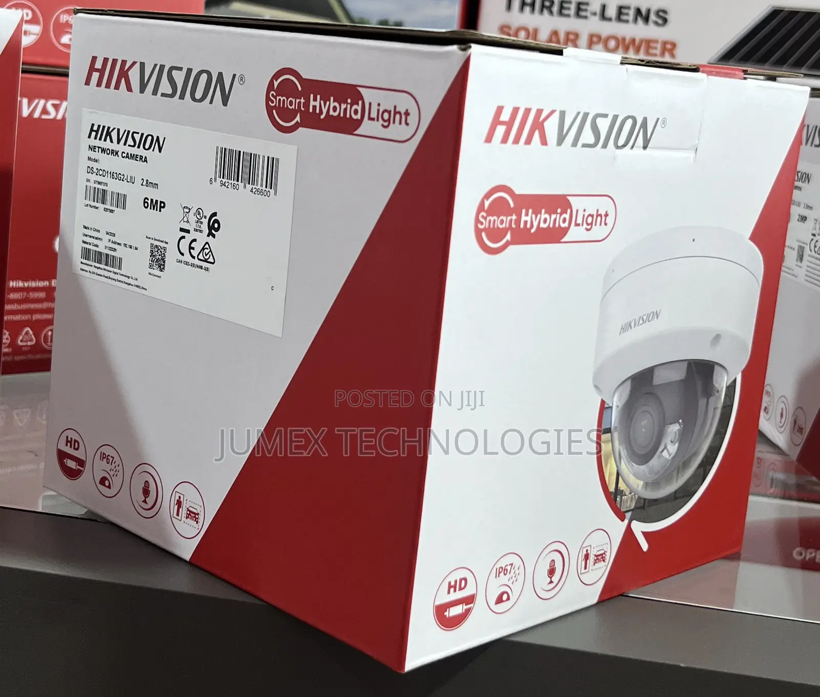 HIKVISION 6MP IP Dual Light Fixed Dome Network Camera DS-2CD1163G2-LIU
