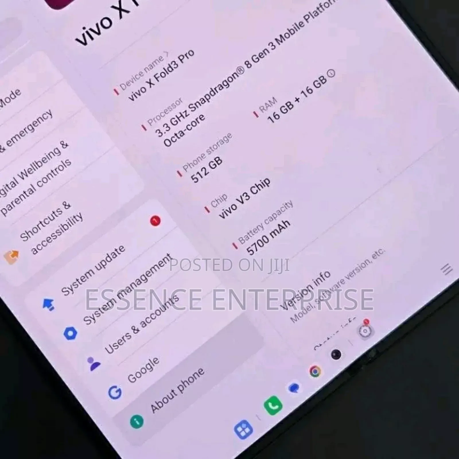 New Vivo X Fold3 512 GB Black