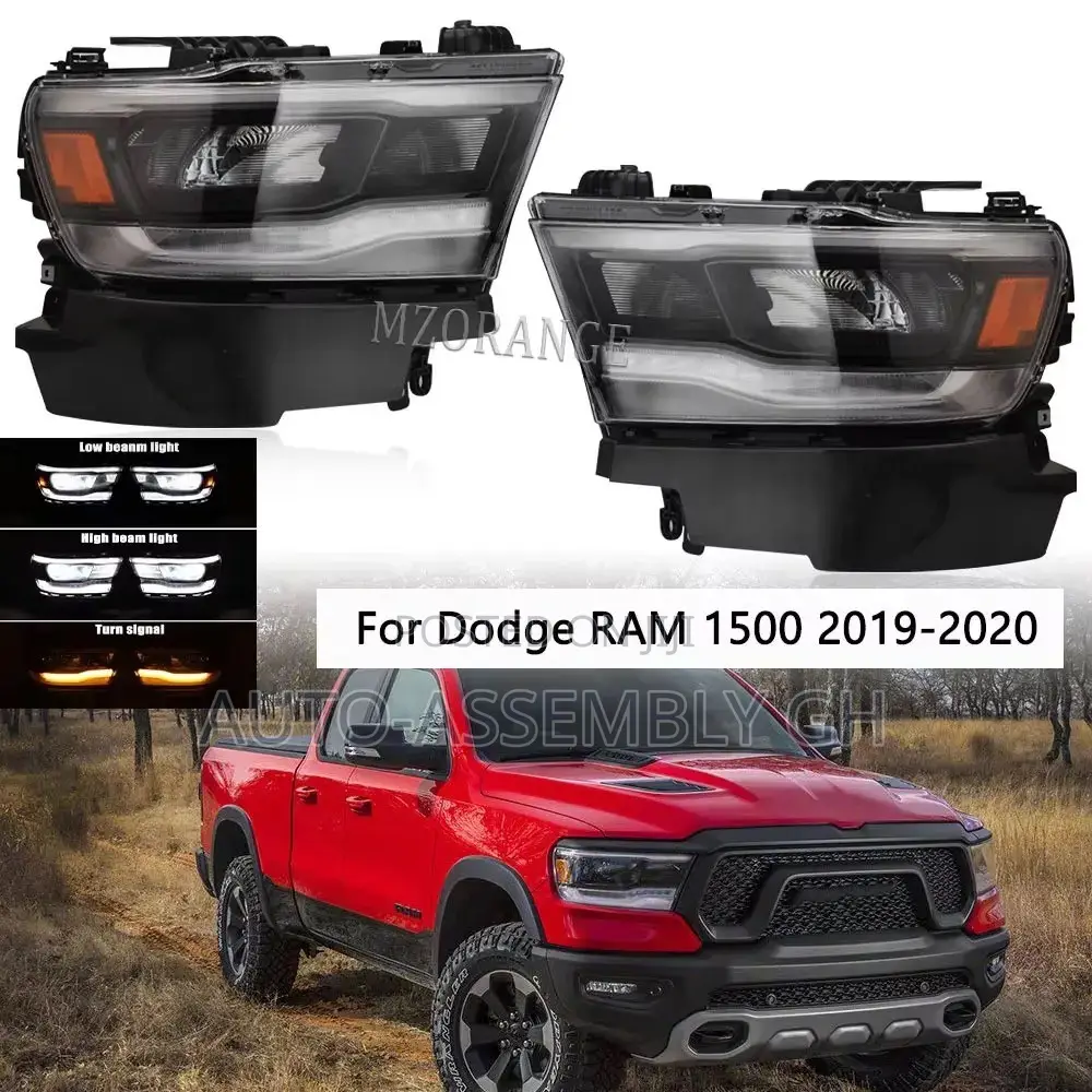 Dodge Ram 1500 Headlight PAIR 2019,2020,2021,2022,2023