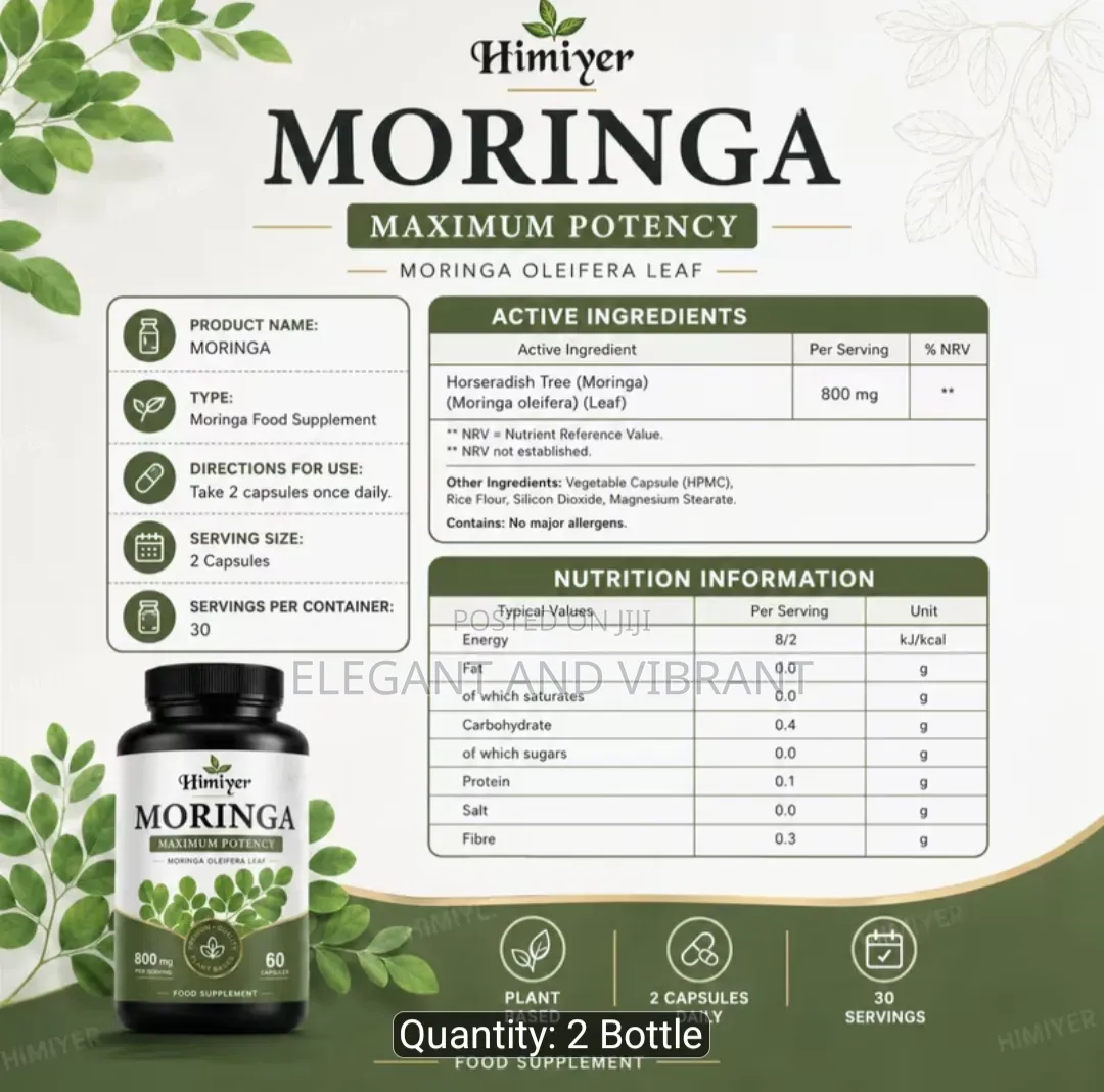 Moringa Capsules, 800mg, 60 Capsules