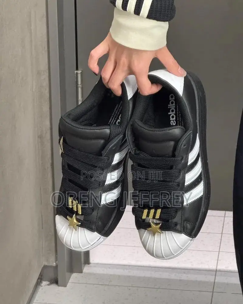 Original Adidas Superstar Core Black Gold Star