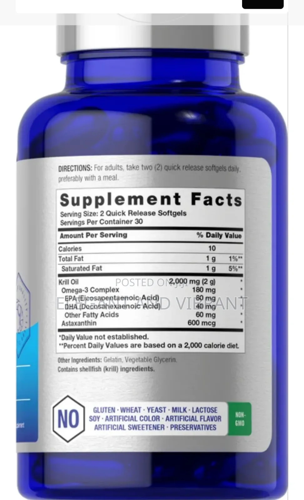 Krill Oil 2000mg Per Serving | 60 Softgels
