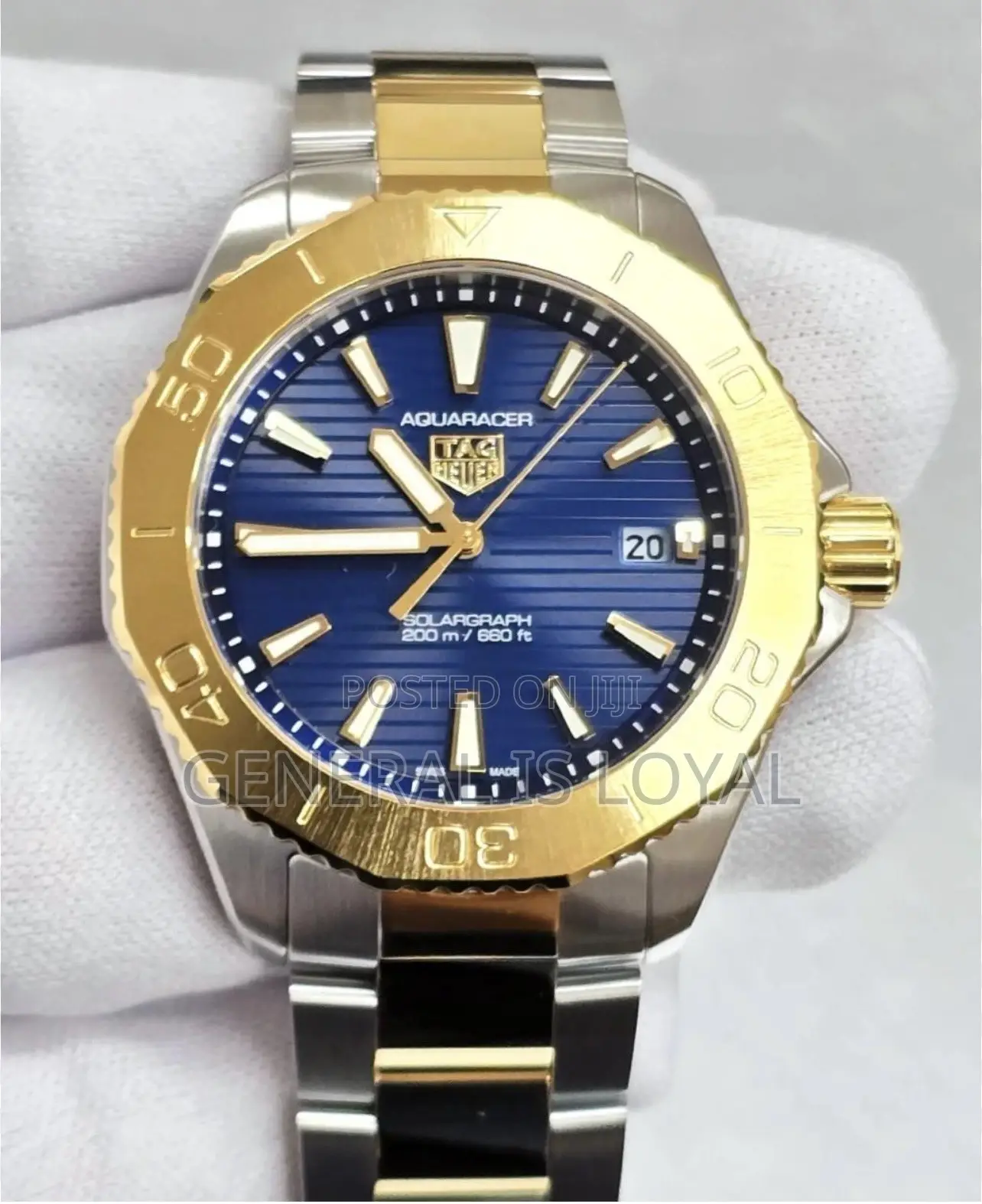 TAG HEUER Aquaracer Solargraph 40MM Blue Dial Two-Tone Men's Watch 