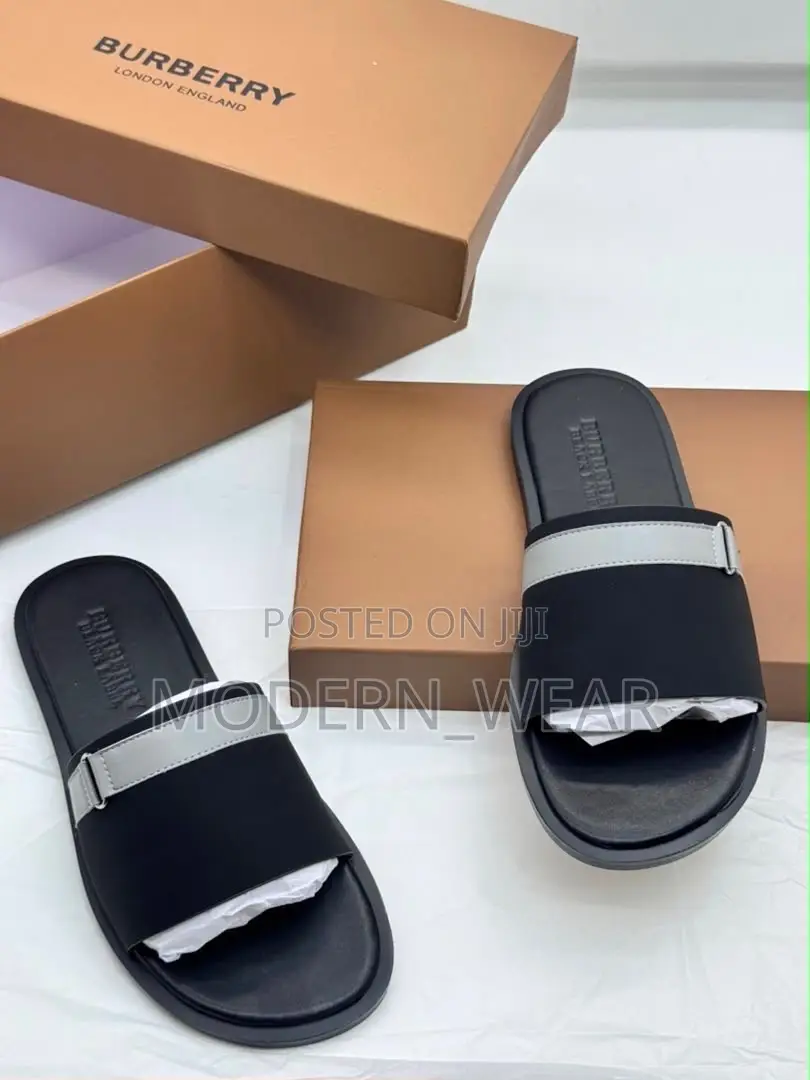 Super Quality and Executive Burberry Brand of Flat Sole Slippers