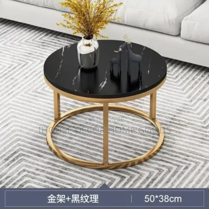Marble Texture Wooden 2in1 Center Table