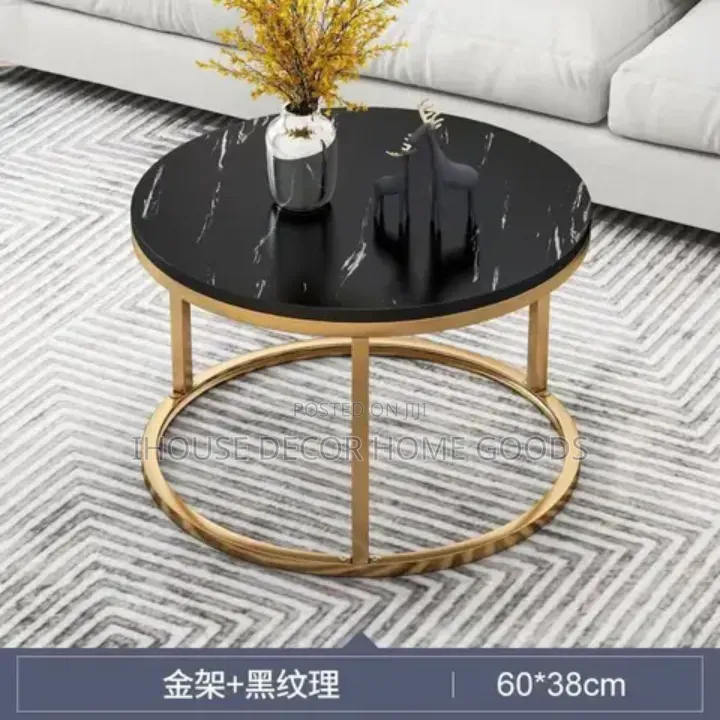 Marble Texture Wooden 2in1 Center Table