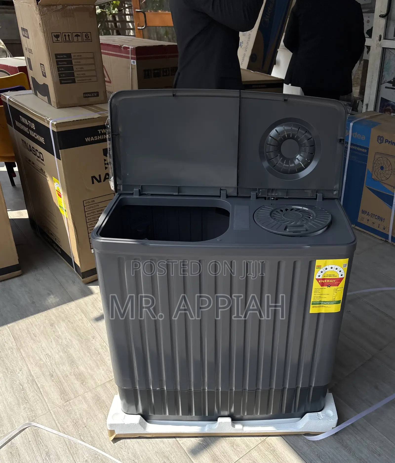 Freestanding Nasco 11kg Twin Tub Washing Machine(Dark Gray)