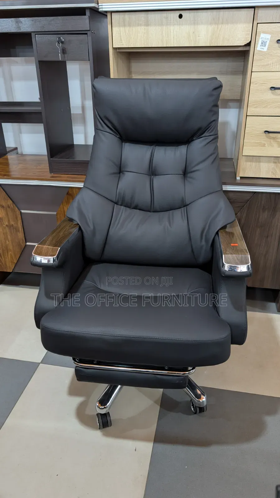 Black Faux Leather Chair