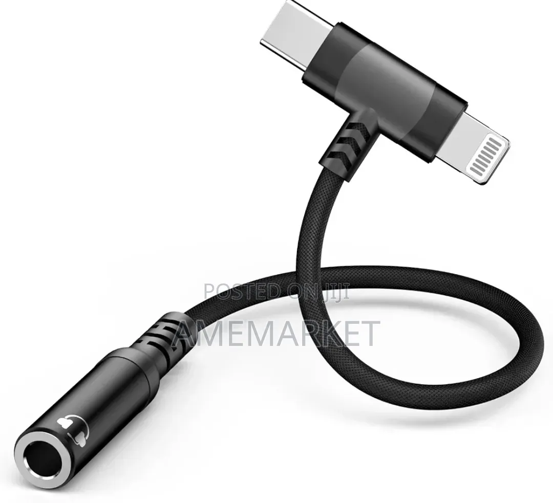 2-in-1 Lightning USB Type-C to 3.5mm Headphone Adapter